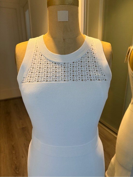 Michael Kors Dresses & Skirts - Michael Kors White Sleeveless Knit Dress with Crochet Yoke NWT